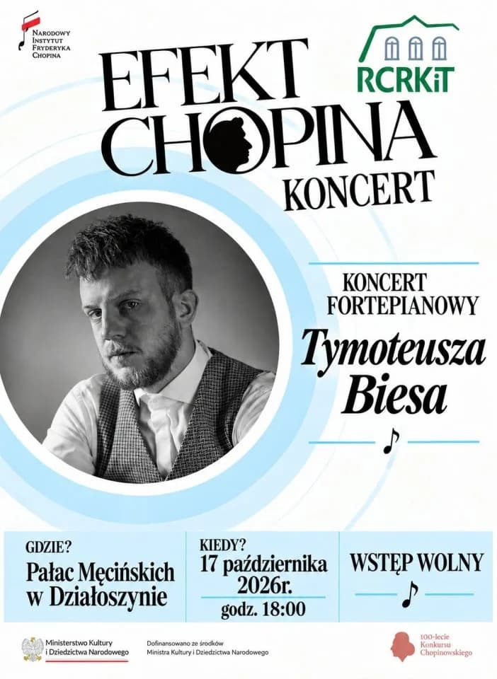 Recital fortepianowy Tymoteusza Biesa w Pałacu Męcińskich w Działoszynie